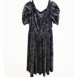 LAURA ASHLEY vintage floral velvet evening dress